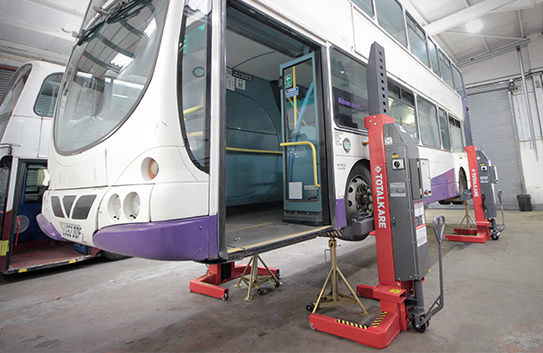 Birmingham Busworks retrofitting with Totalkare column lifts