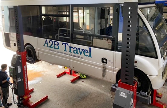 A2B Travel adds more Totalkare mobile column lifts to workshop
