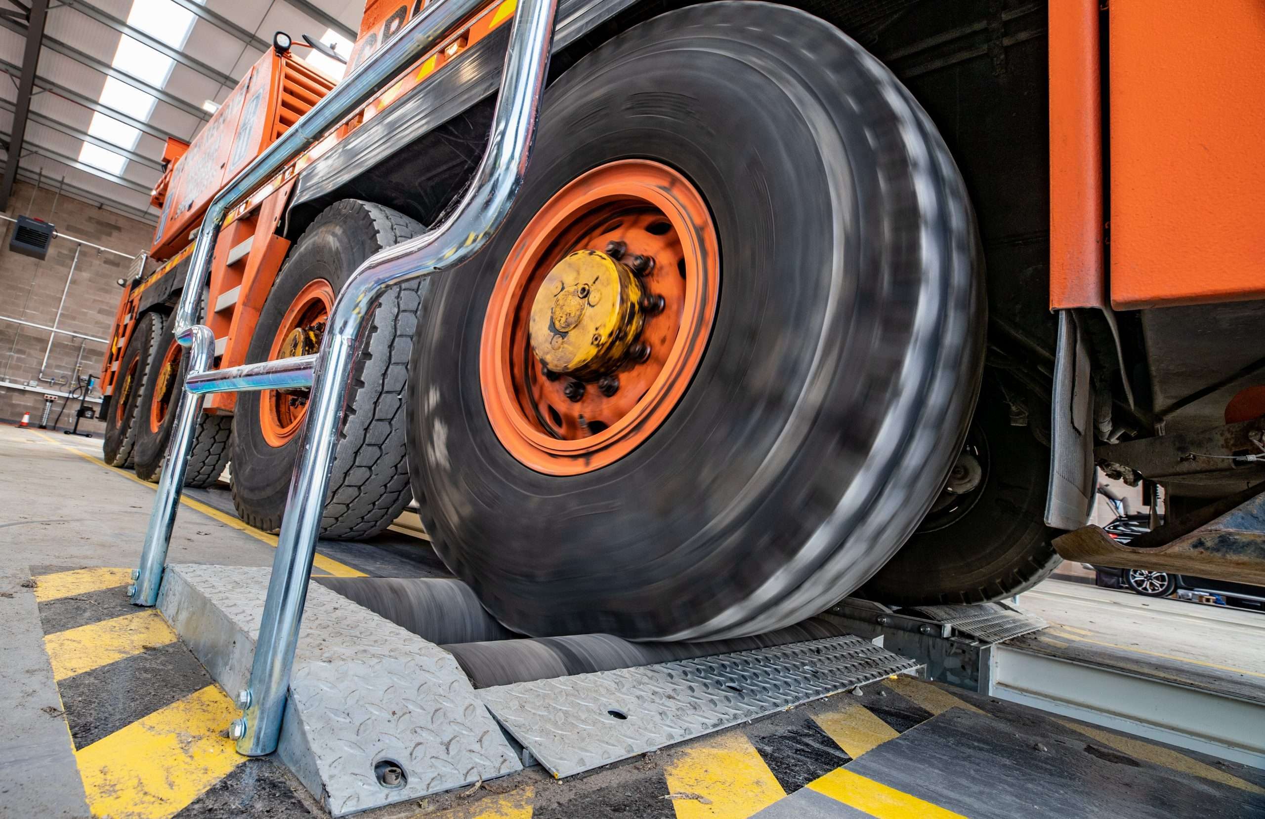 Wheel on brake tester