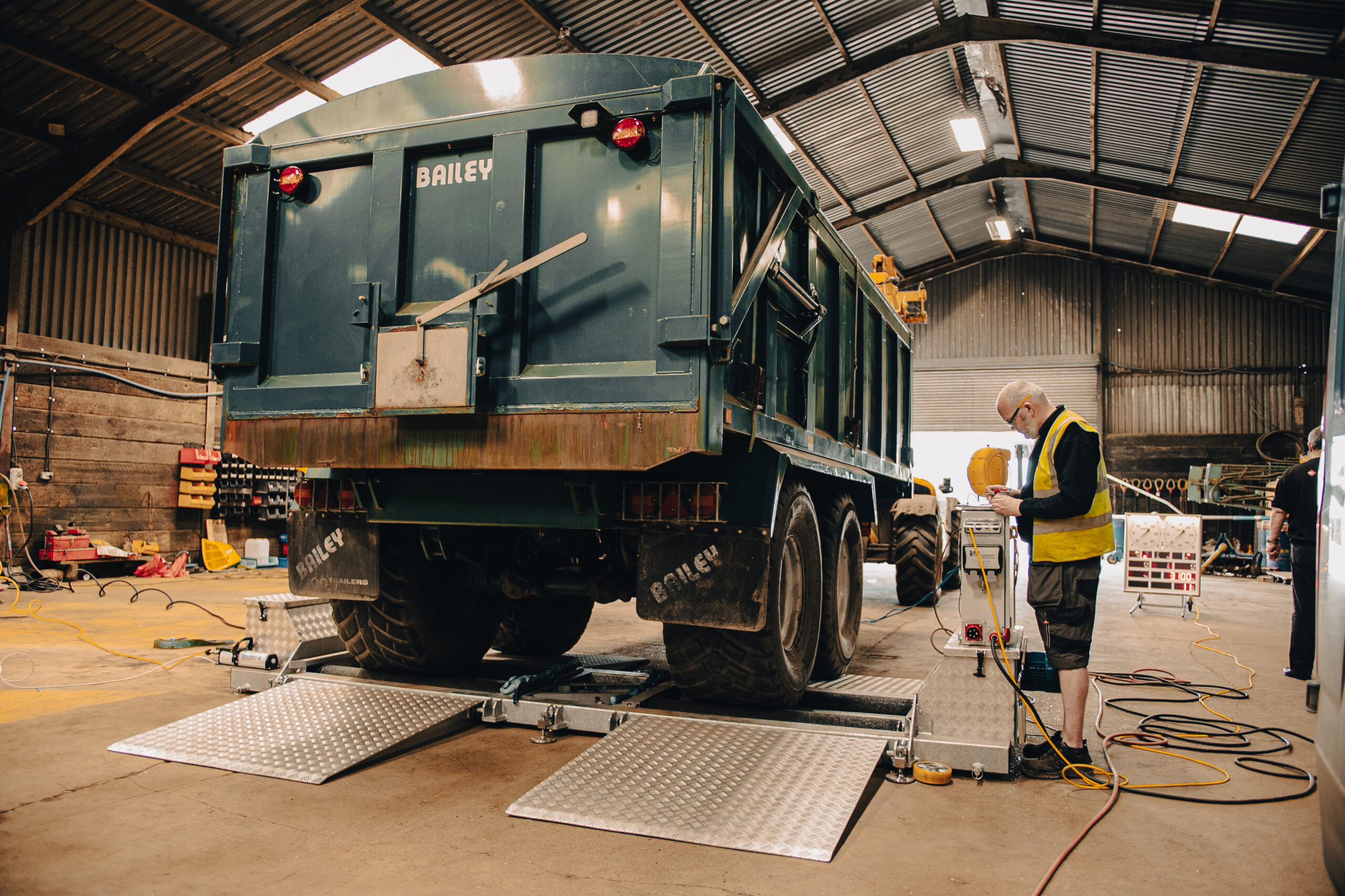 J Webb agri brake tester with trailer in use